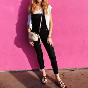 Free People Black Overalls